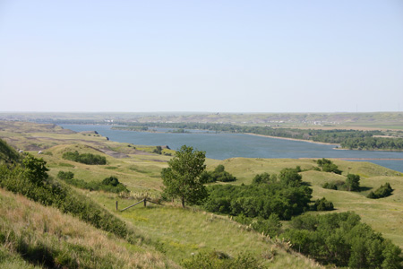 below the dam